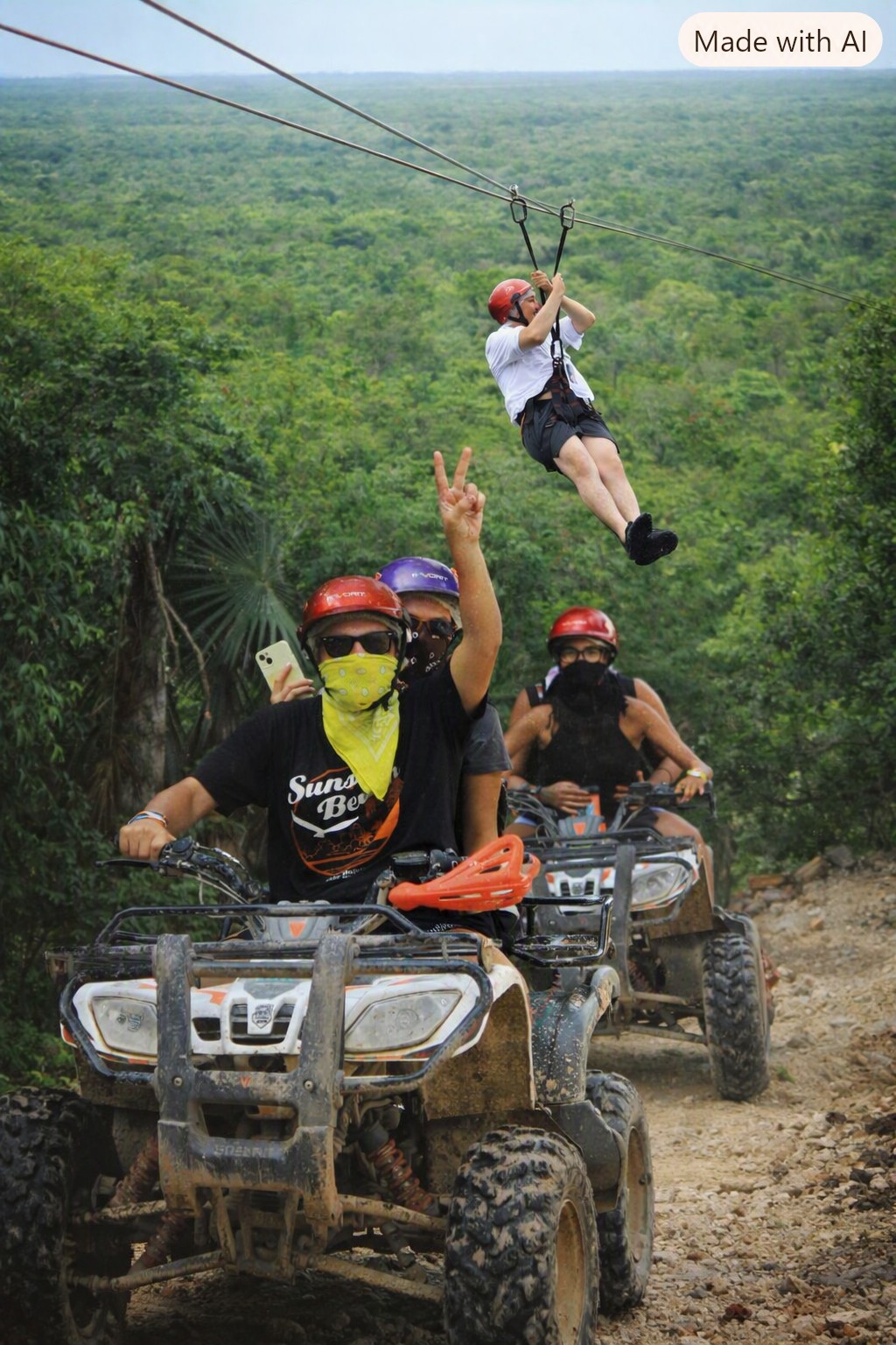 ATV jungle ride and zipline adventure